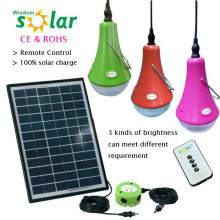 Portable Remote Control Solar Light For Home Lighting with LED bulbs